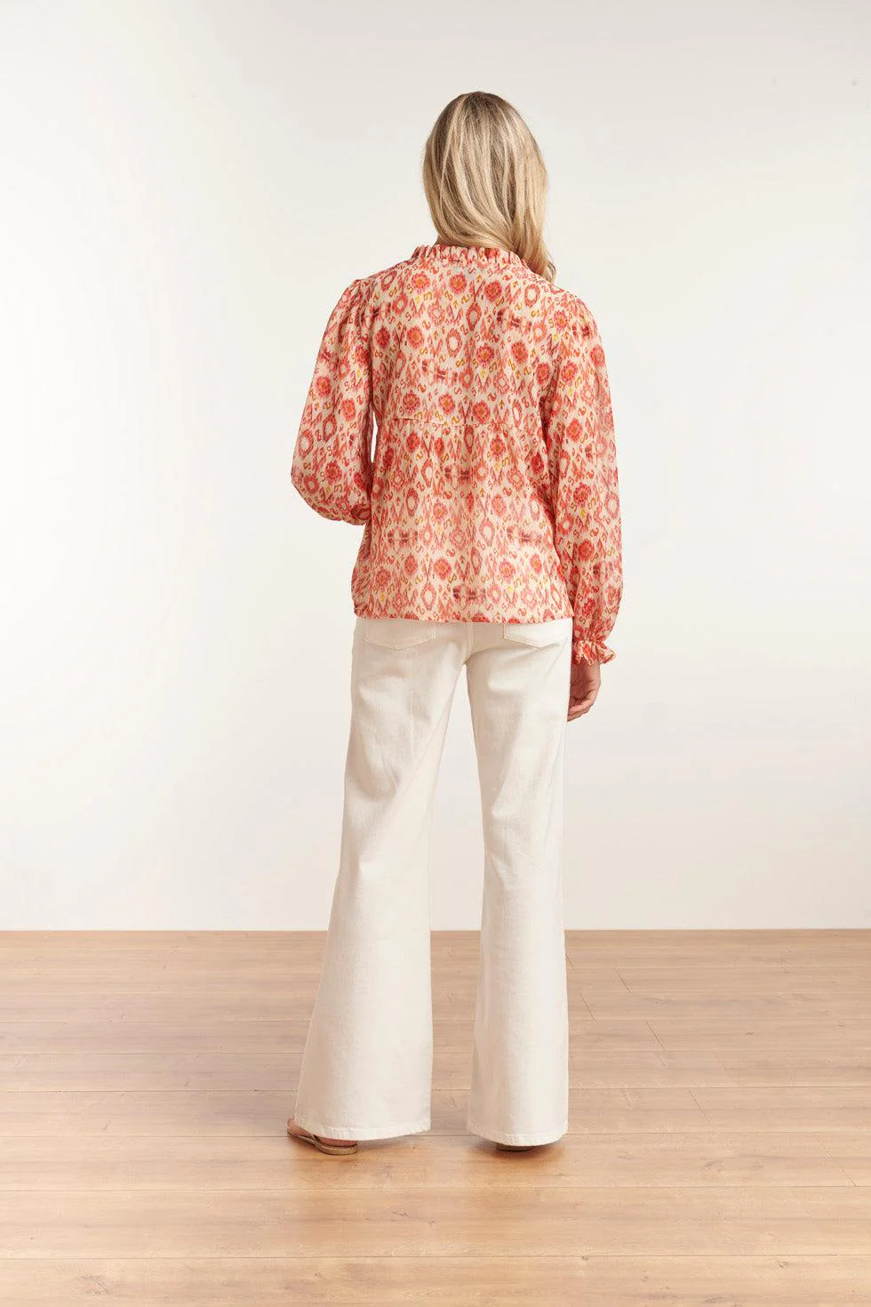 23028 Losvallende Top Met Pofmouwen - Aztec Printbrique | Muticolour - Image 6