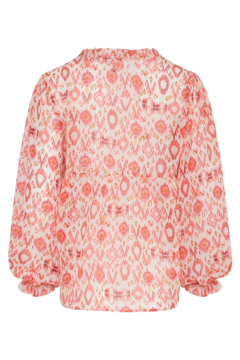 23028 Losvallende Top Met Pofmouwen - Aztec Printbrique | Muticolour - Image 7