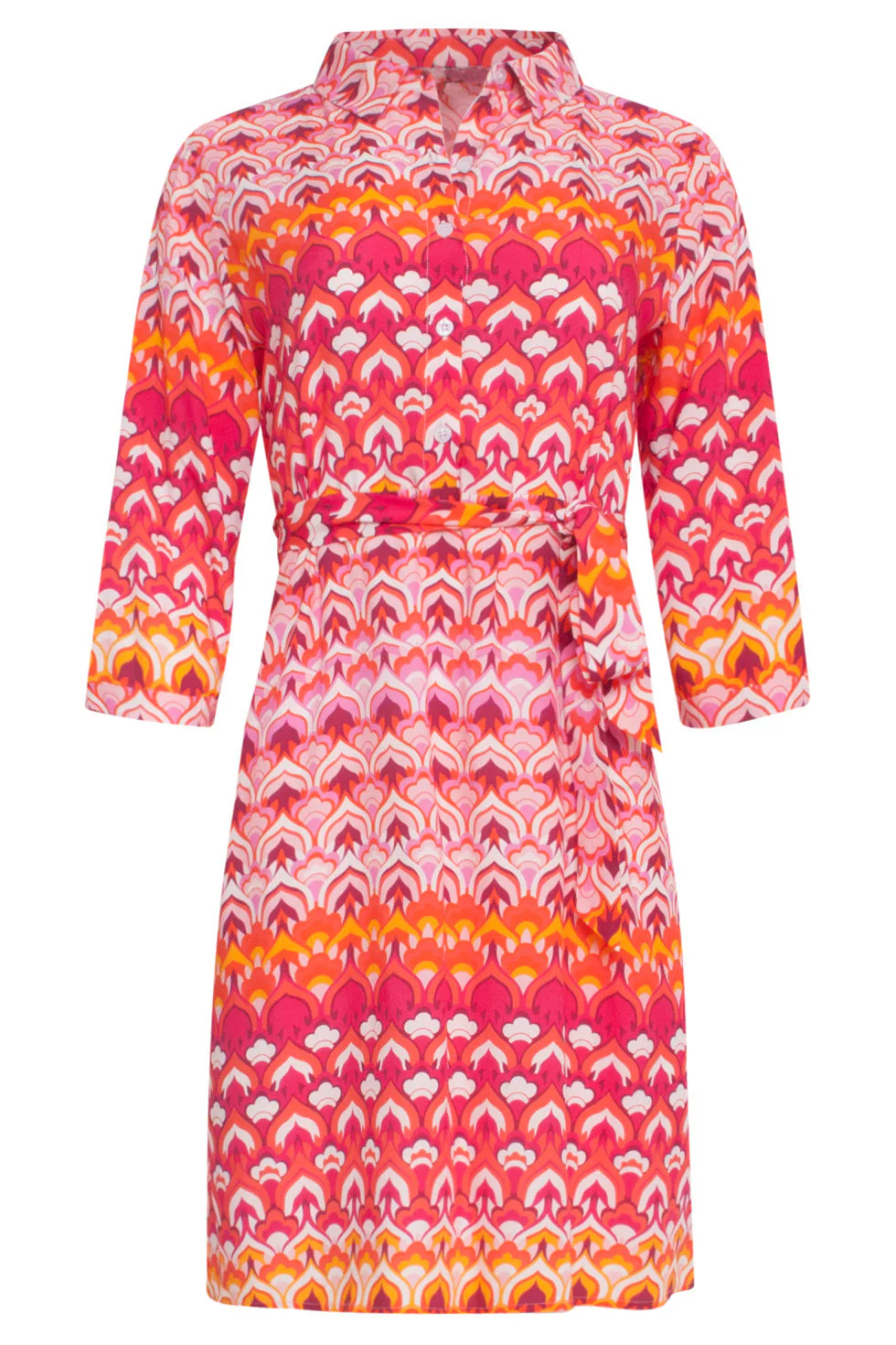 24002 Retro Print Shirtjurk Met Riemframbozentonen | Pink - Muticolour - Image 2