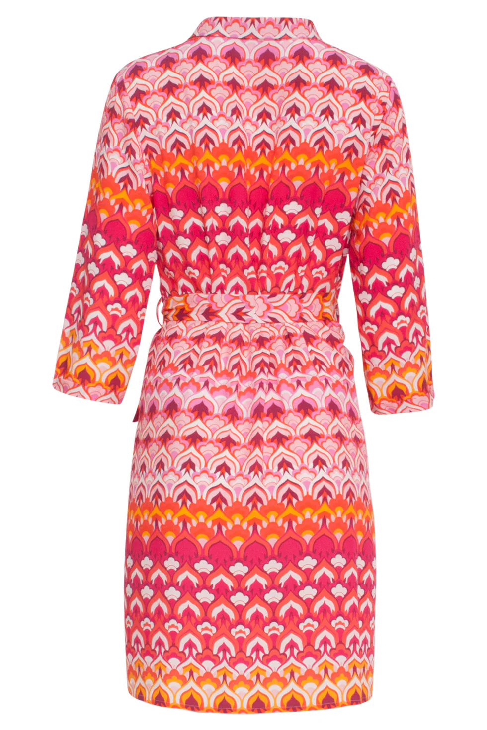 24002 Retro Print Shirtjurk Met Riemframbozentonen | Pink - Muticolour - Image 7