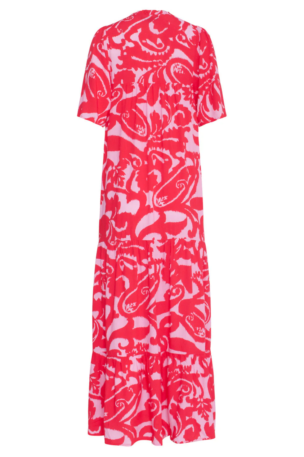 24005 Bloemen Barok Maxi Jurk | Pink - Red - Image 7