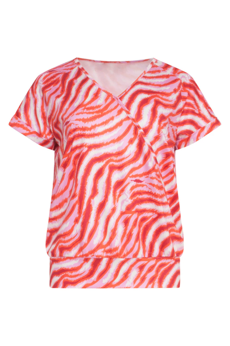 24009 Zebra Stretch Top | Pink - Red - Image 2