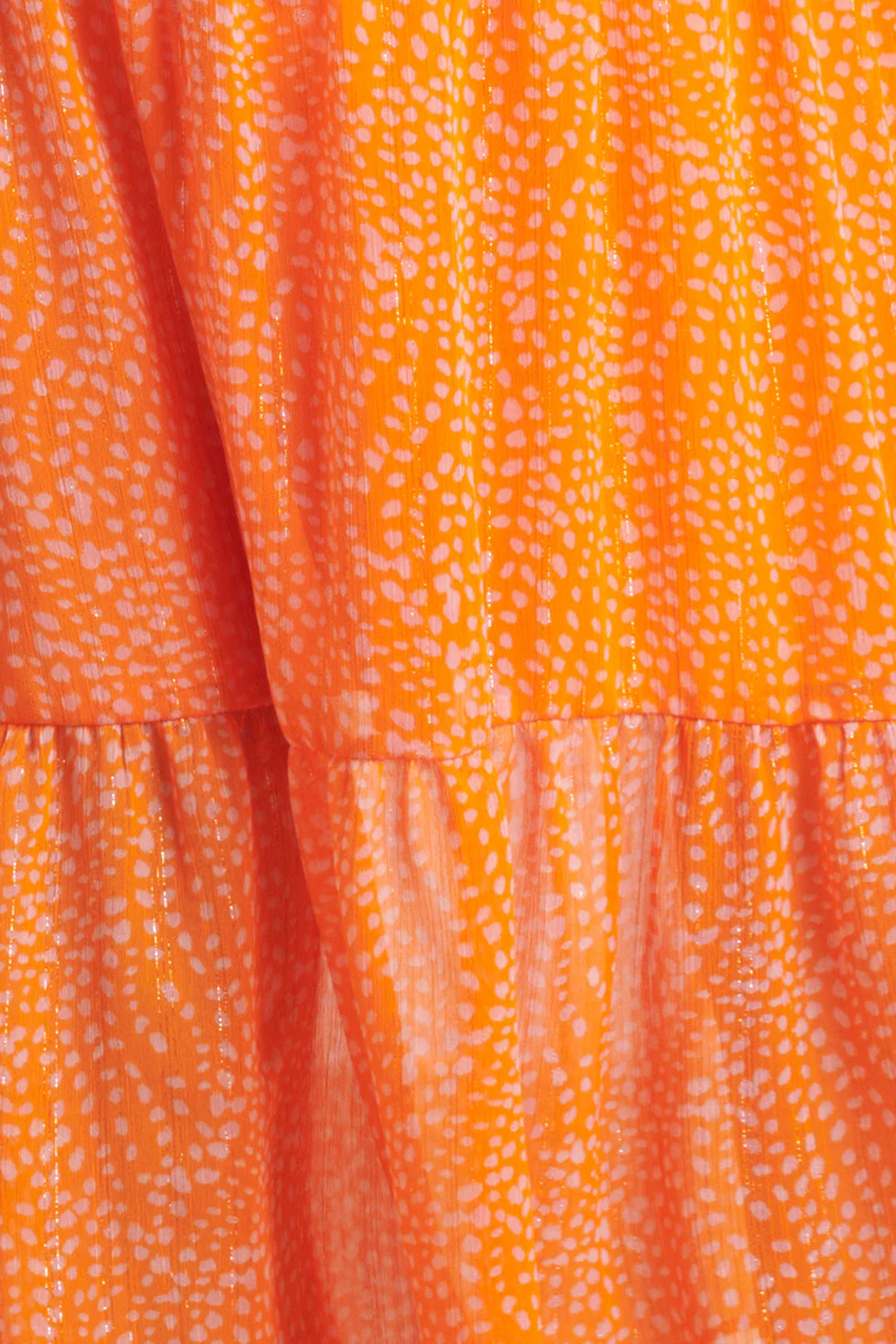 24017 Polka Dot Chiffon Top | Orange - Pink - Image 8