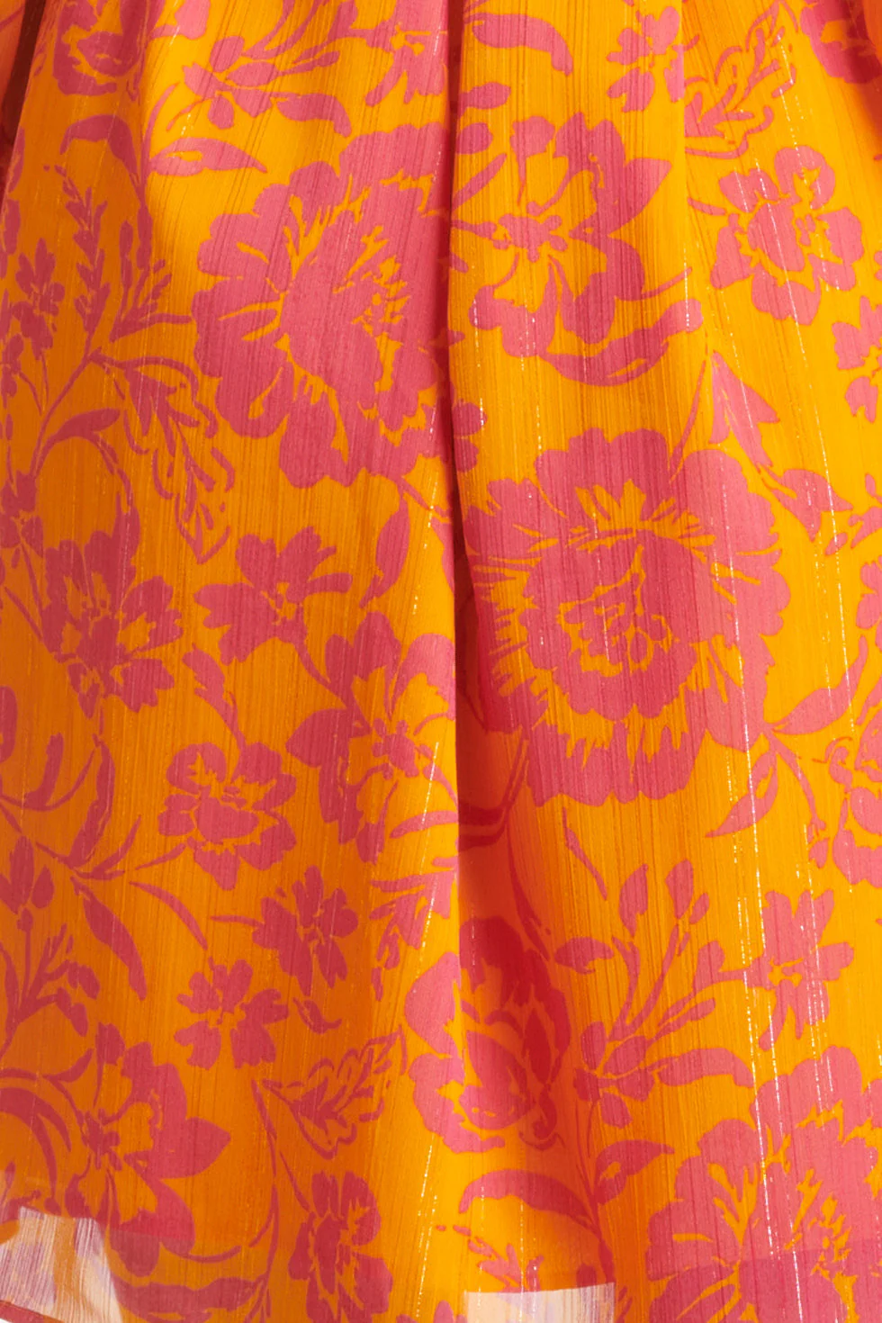 24024 V-Hals Chiffon Jurk Met Ballonmouwen | Orange - Fuchsia - Image 8