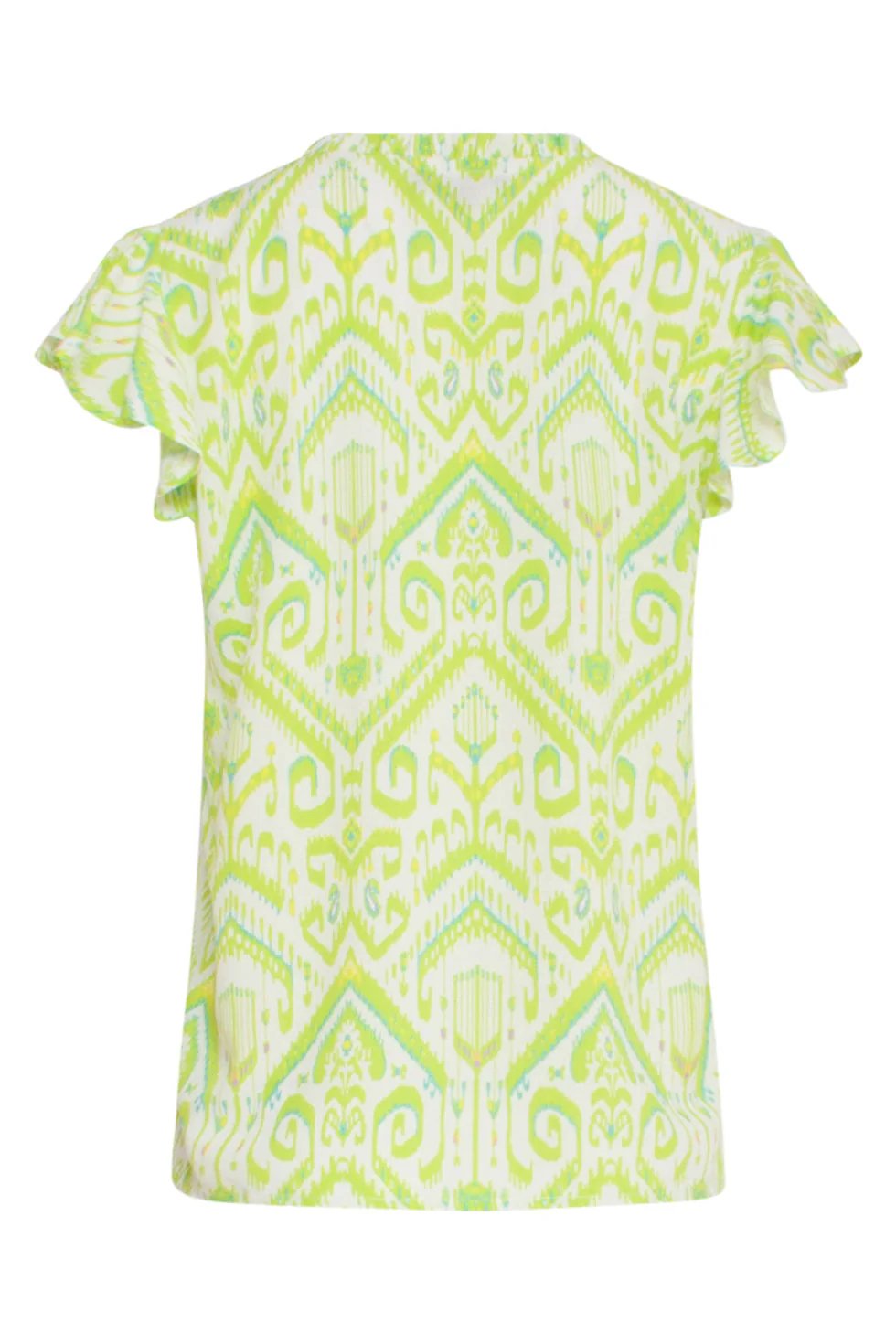 24037 Flowy Lime Zomertop | White - Lime - Image 7