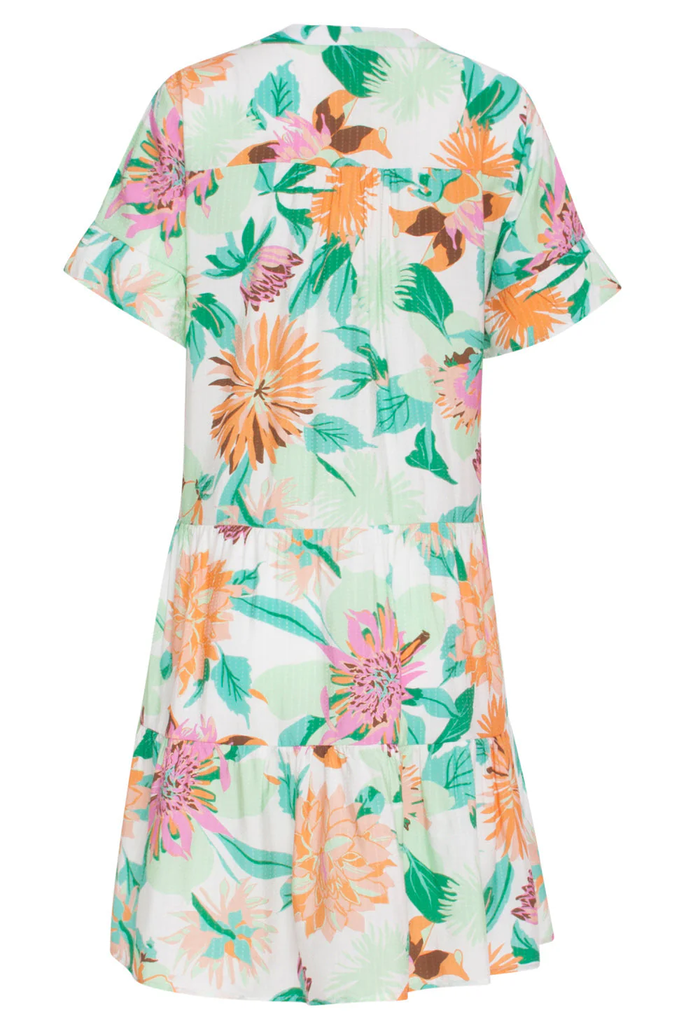 24041 Bloemenprint Jurk | Off White - Muticolour - Image 7