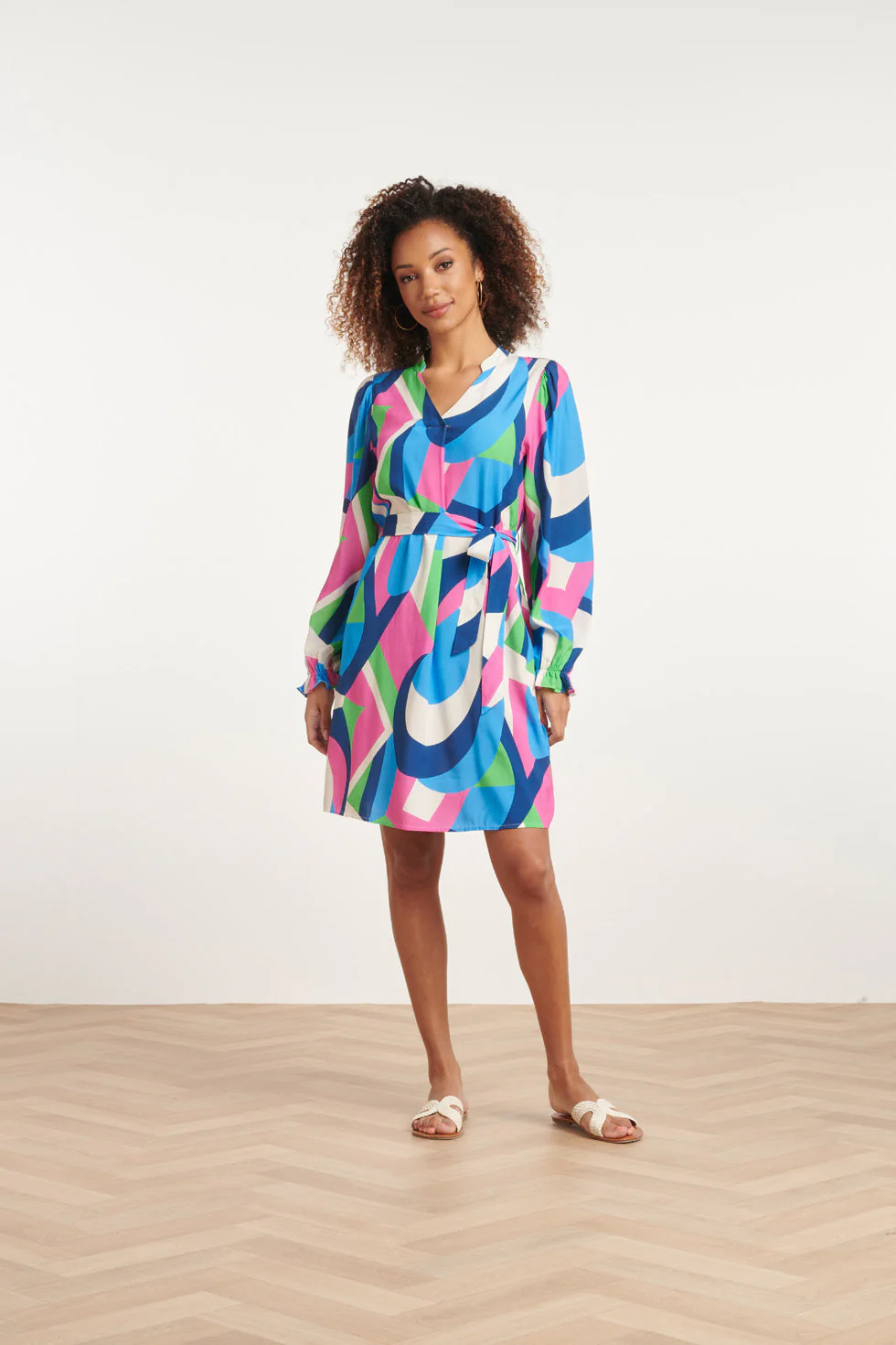 24042 Klassieke Jurk | White - Muticolour - Image 3