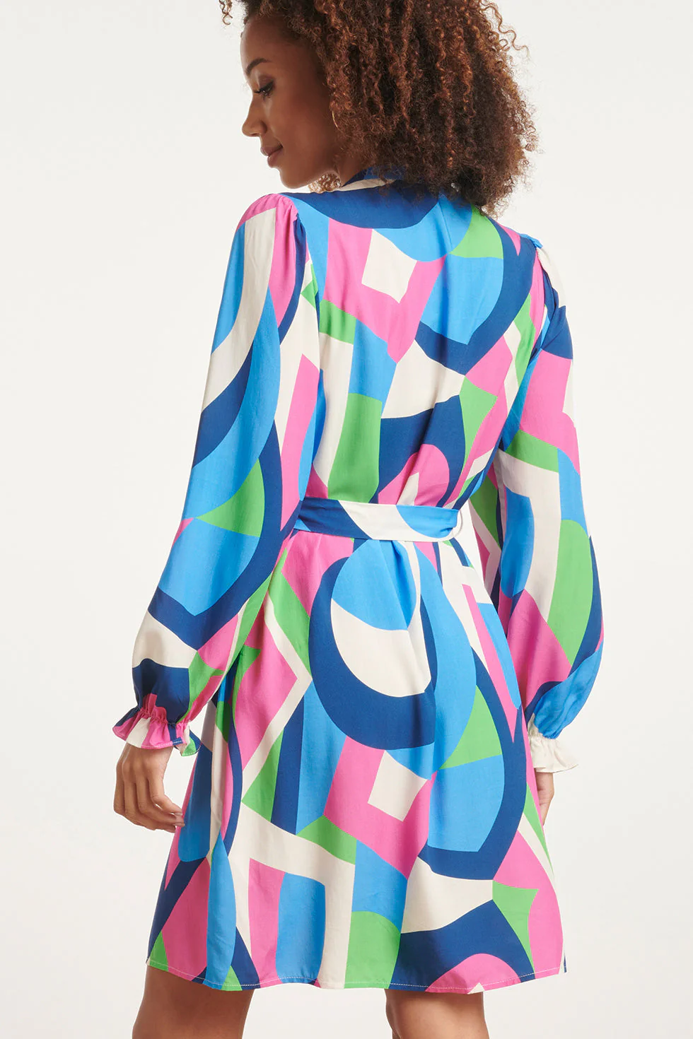 24042 Klassieke Jurk | White - Muticolour - Image 5