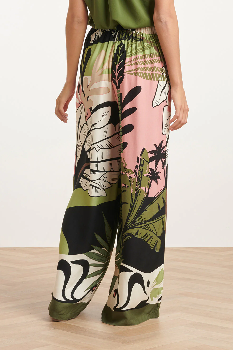 24045 Wijde Zomerse Broek | Black - Muticolour - Image 6