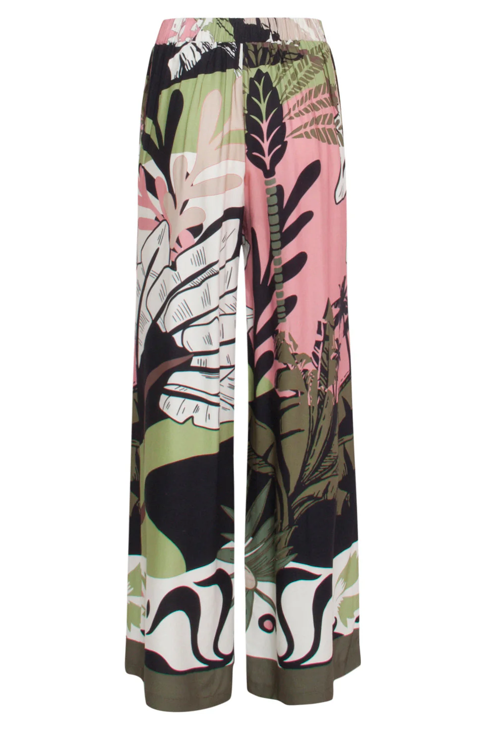 24045 Wijde Zomerse Broek | Black - Muticolour - Image 7
