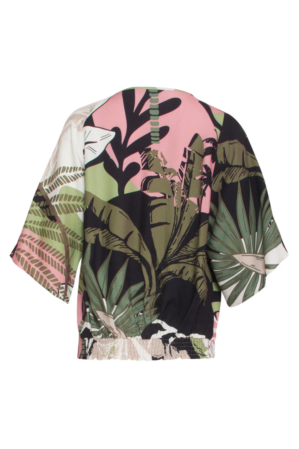 24046 Diep V-Hals Zomerse Top | Black - Muticolour - Image 7