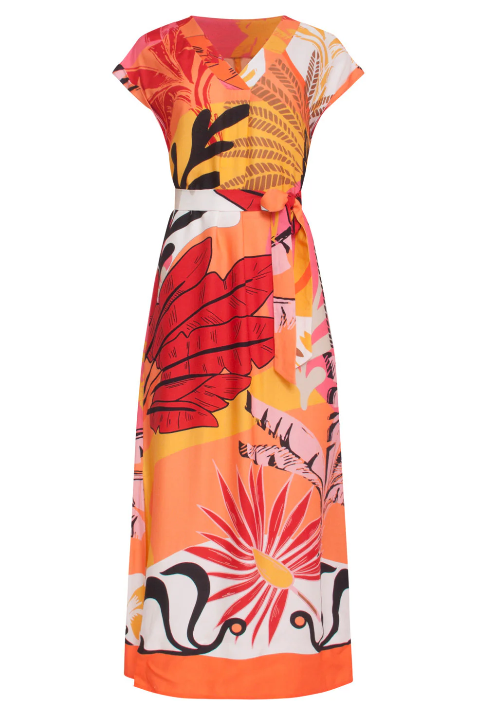 24048 Klassieke Zomer Maxi Jurk | Orange - Muticolour - Image 2