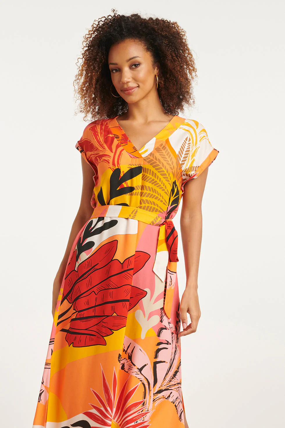 24048 Klassieke Zomer Maxi Jurk | Orange - Muticolour - Image 3