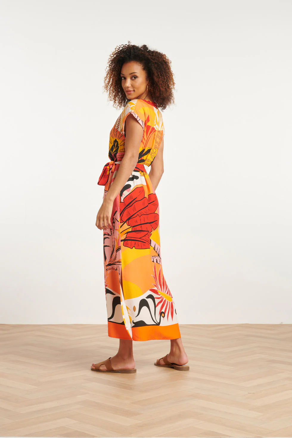 24048 Klassieke Zomer Maxi Jurk | Orange - Muticolour - Image 5
