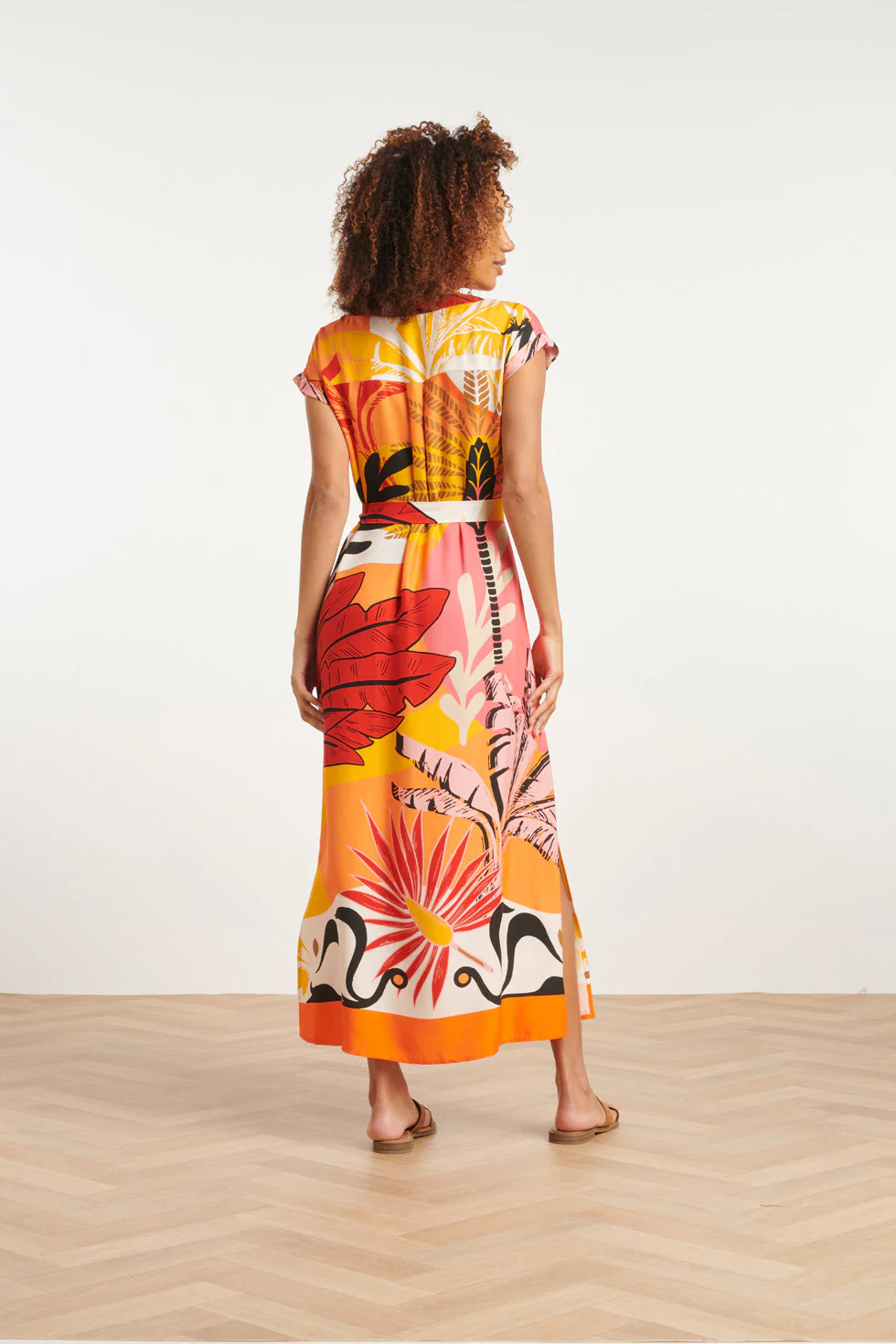 24048 Klassieke Zomer Maxi Jurk | Orange - Muticolour - Image 6