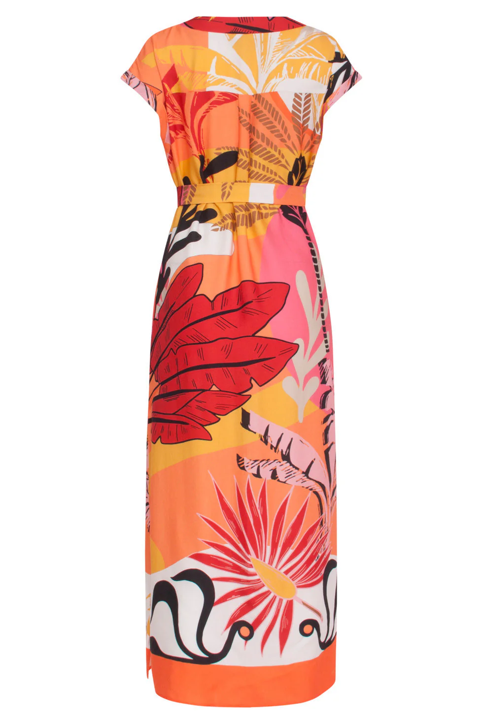 24048 Klassieke Zomer Maxi Jurk | Orange - Muticolour - Image 7
