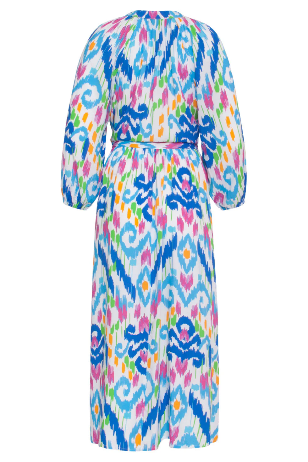 24049 Zomer Maxi Jurk Met Knopen | White - Muticolour - Image 7