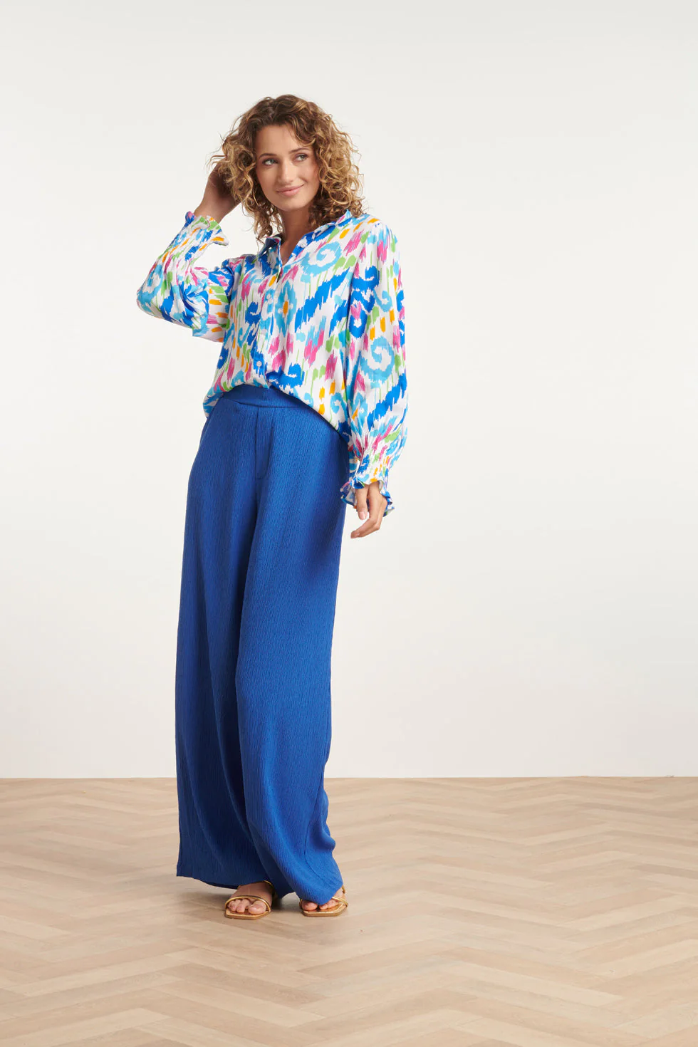 24050 Tribal Print Blouse | White - Muticolour - Image 3