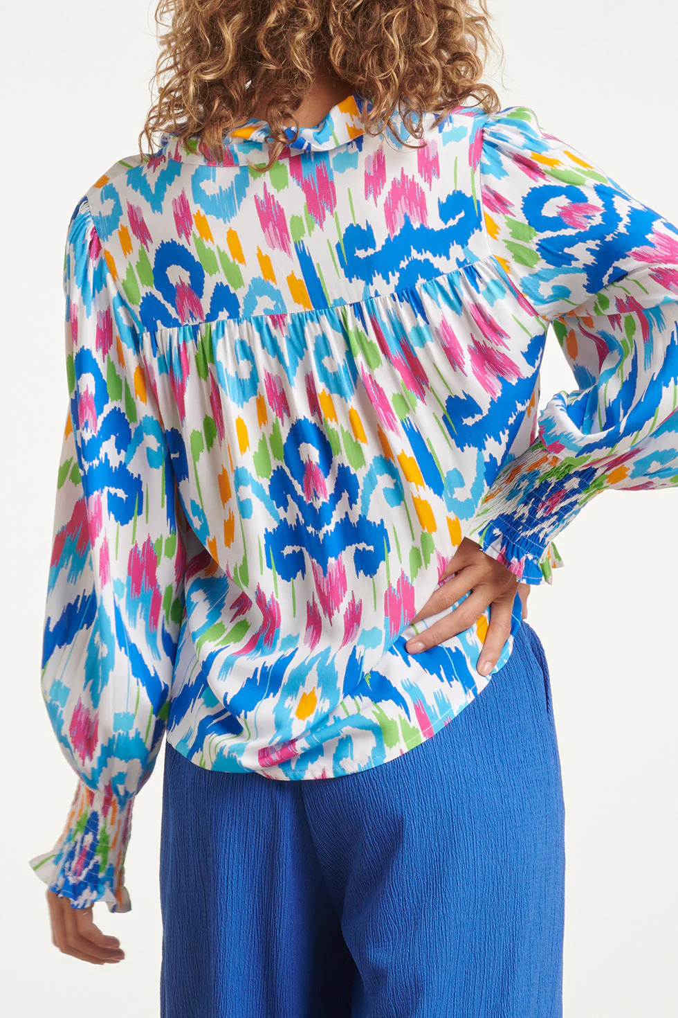 24050 Tribal Print Blouse | White - Muticolour - Image 6