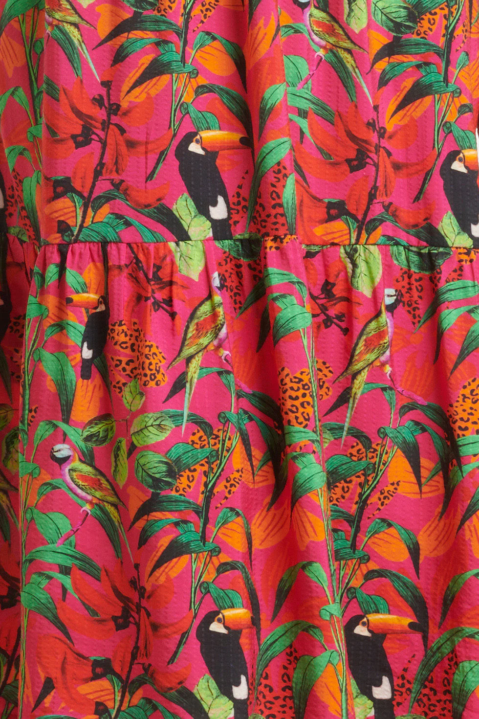 24059 Fuchsia Midi Jurk Met Jungle Print | Fuchsia - Muticolour - Image 9