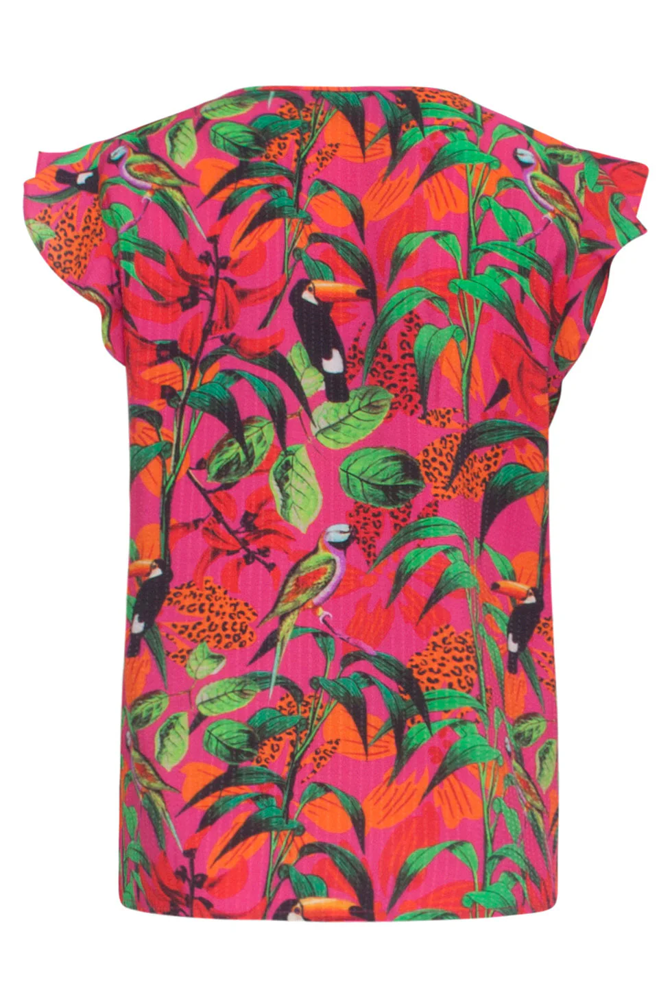 24060 Fuchsia Zomer Top Met Jungle Print | Fuchsia - Muticolour - Image 7