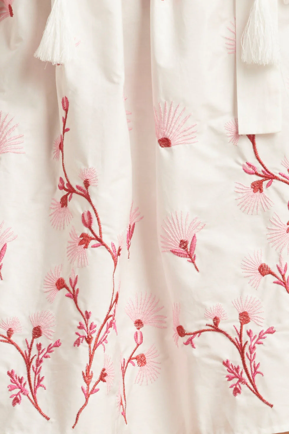 24081 Geborduurde Te Jurk Met Bloemmotief | White - Pink - Image 9