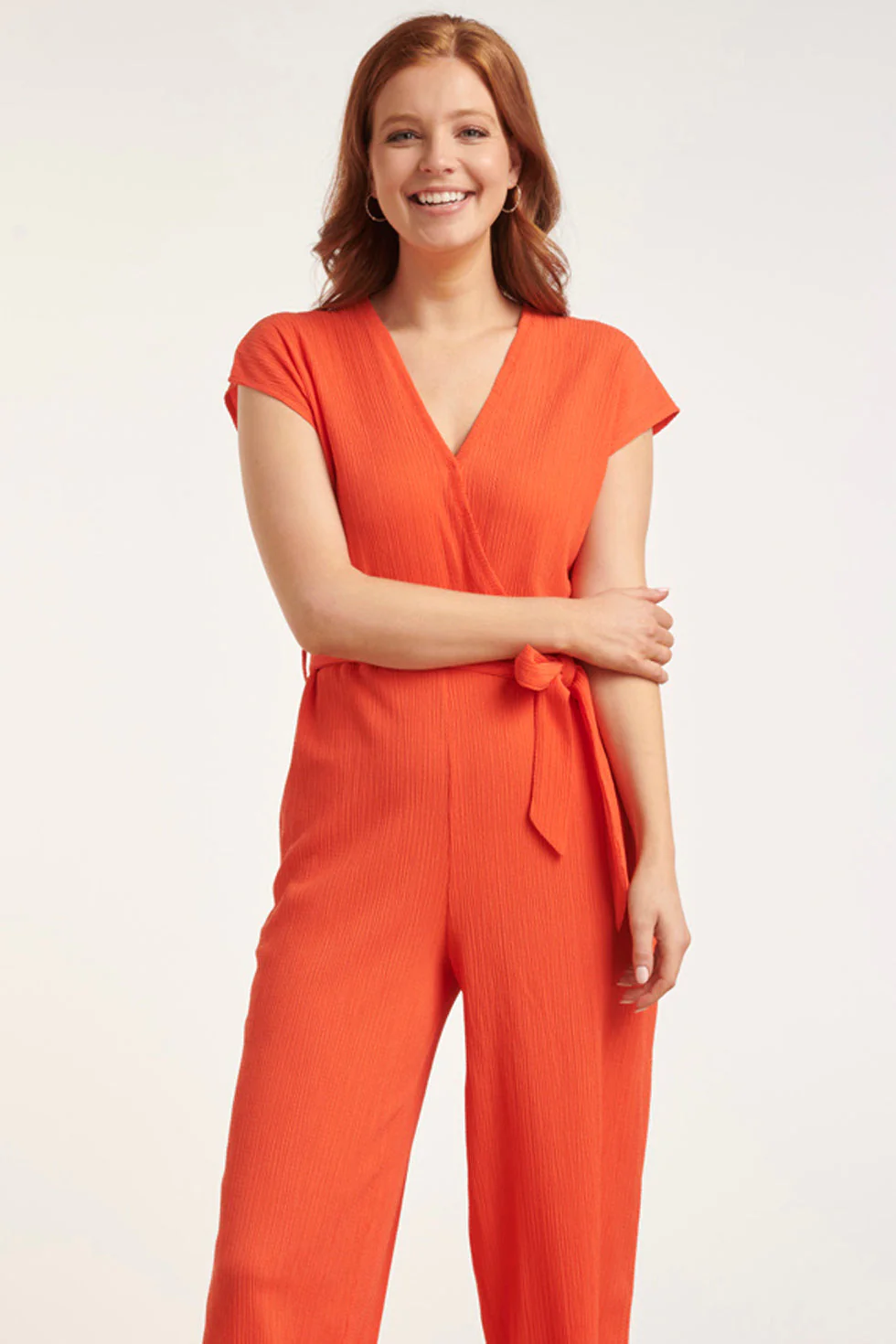 24083 Lange Aansluitende Jumpsuit | Coral - Image 4
