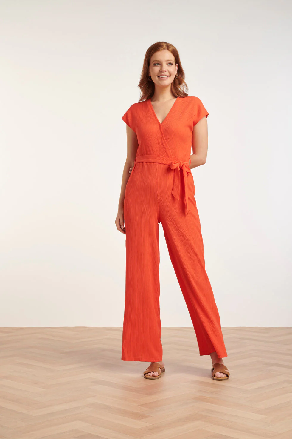 24083 Lange Aansluitende Jumpsuit | Coral - Image 5