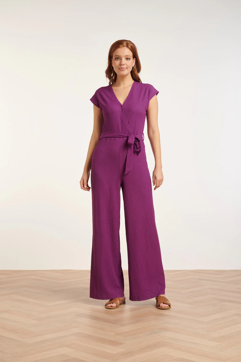 24083 Paars Lange Aansluitende Jumpsuit | Purple - Image 4