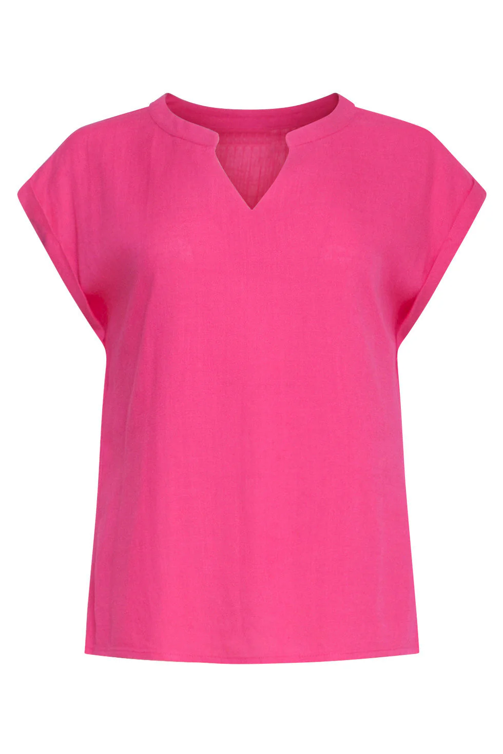 24086 Toplevendig Fuchsia Met V-Halsomslagmouwen | Fuchsia - Image 2