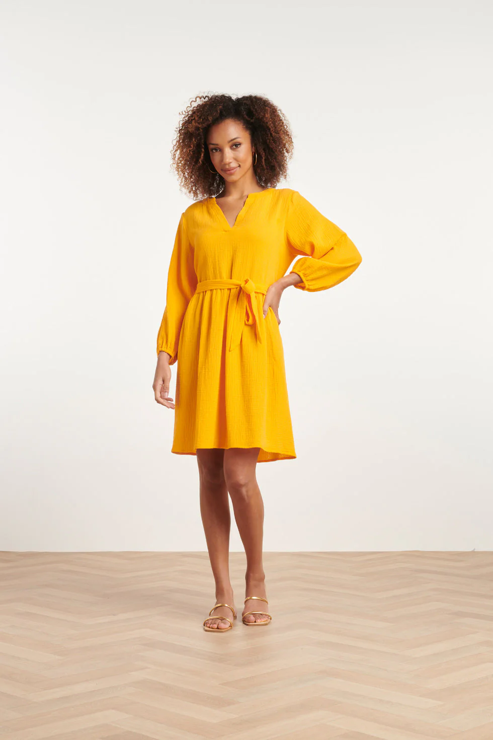 24091 Simpel Zomerjurkjewarm Zonnig Tetra | Yellow - Image 3