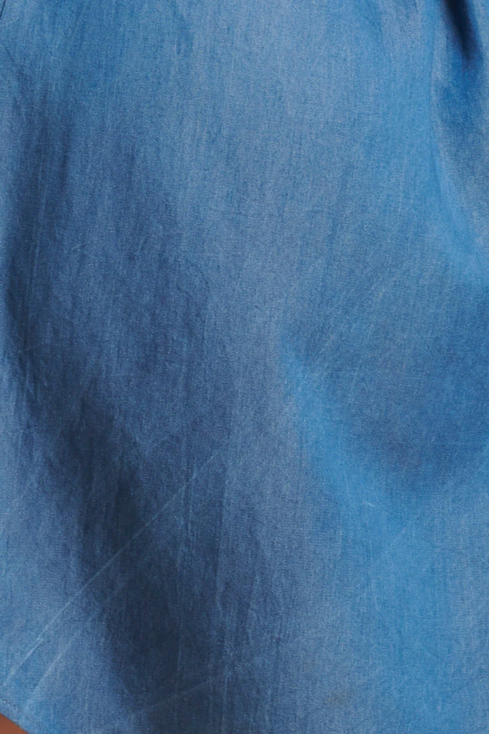24095 Denim Look Top Met V-Halspofmouwen | Medium Blue Denim - Image 8