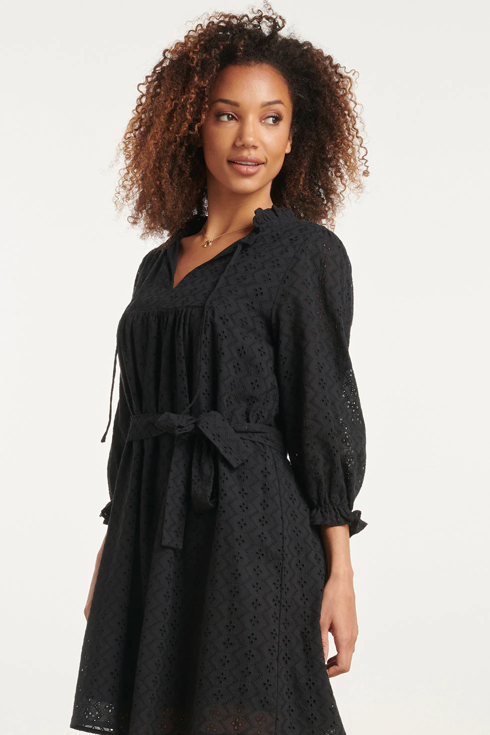 24097 Brie Anglaise Kort Jurkje | Black - Image 4