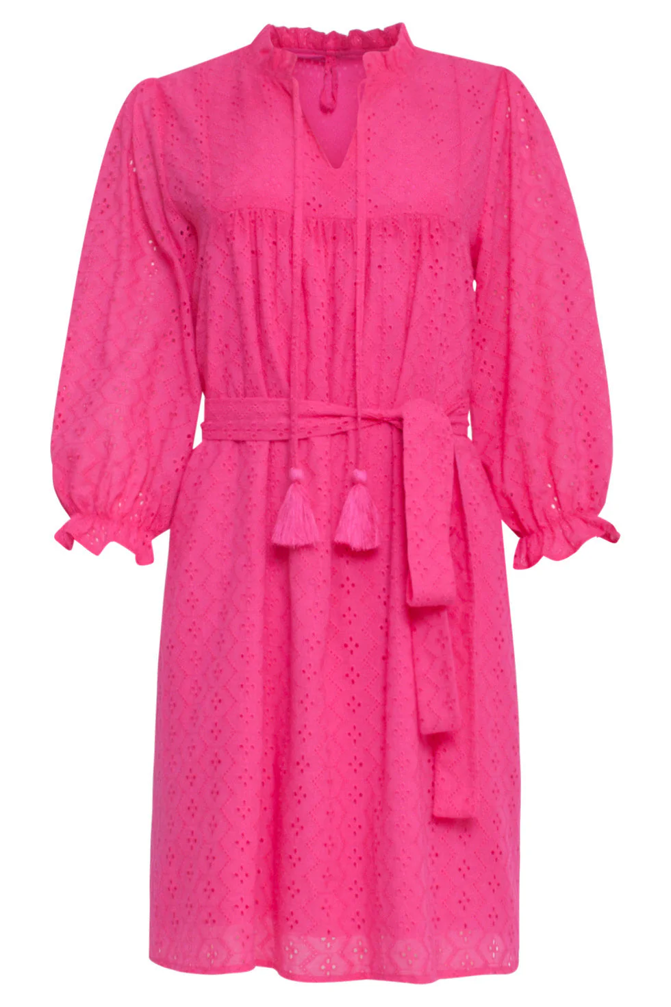 24097 Fuchsia Brie Anglaise Kort Jurkje | Fuchsia - Image 2