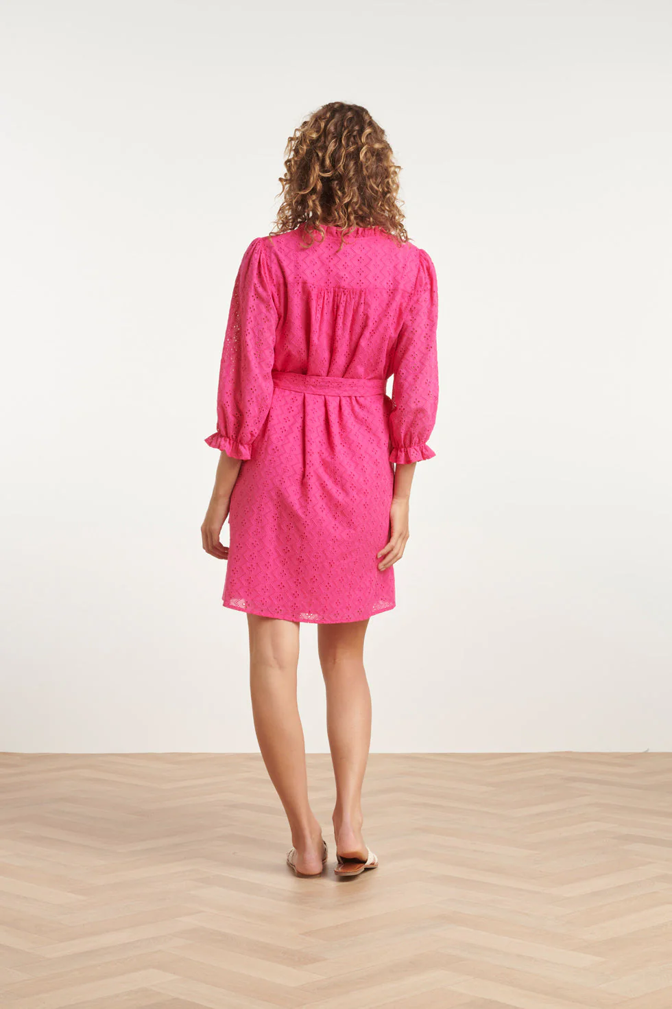 24097 Fuchsia Brie Anglaise Kort Jurkje | Fuchsia - Image 6