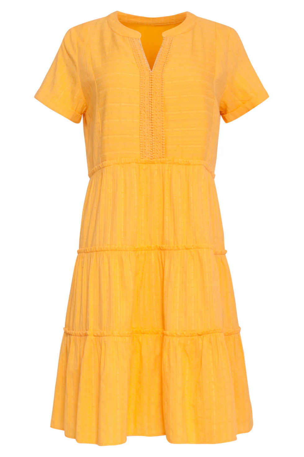 24105 Zomerjurkwarm Zonnig Met Kantdetails | Light Orange - Image 2