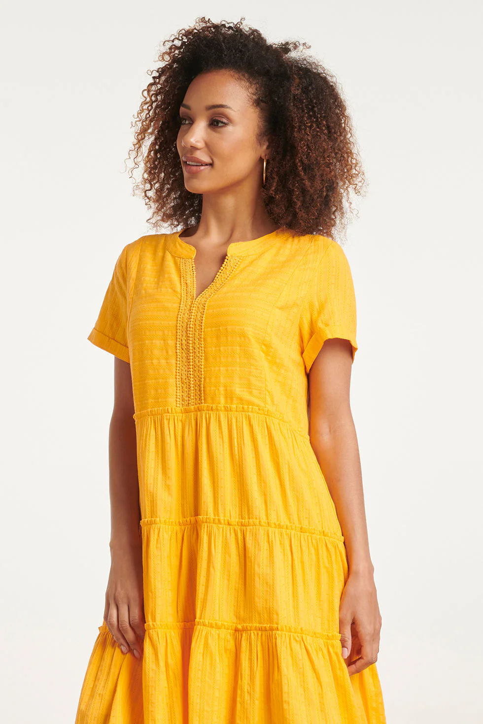 24105 Zomerjurkwarm Zonnig Met Kantdetails | Light Orange - Image 4