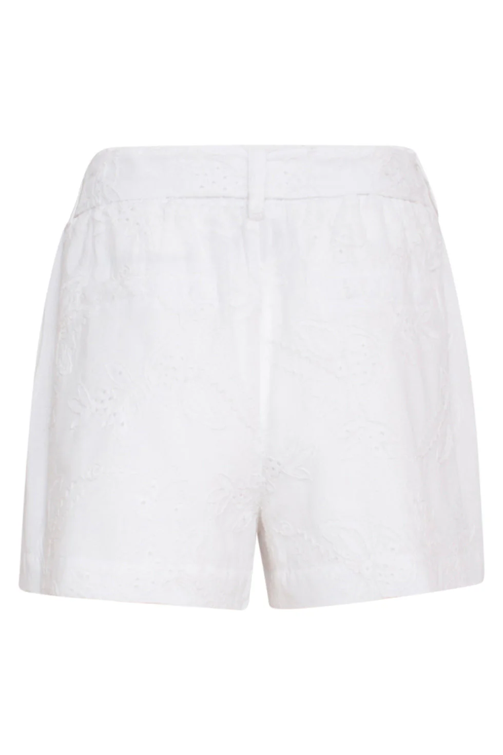 24111 Bloemen Geborduurde Shorts | White - Image 7