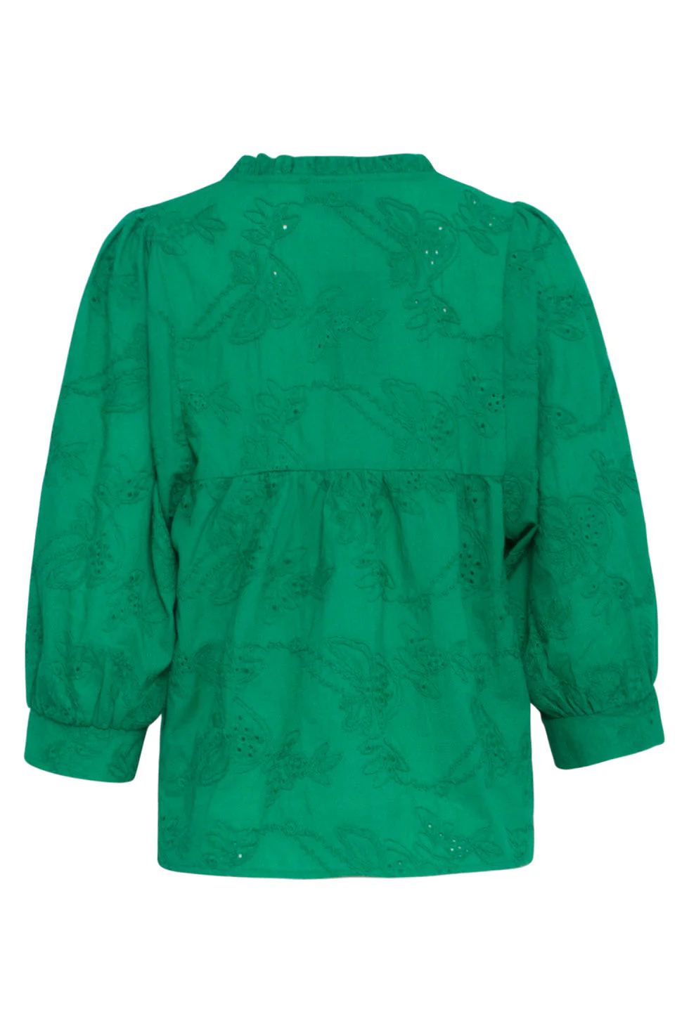 24112 Bloemen Geborduurde Top Emerald | Green - Image 8
