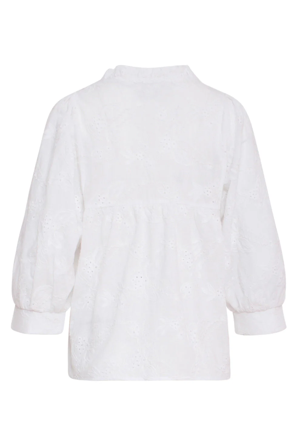 24112 Bloemen Geborduurde Top | White - Image 7
