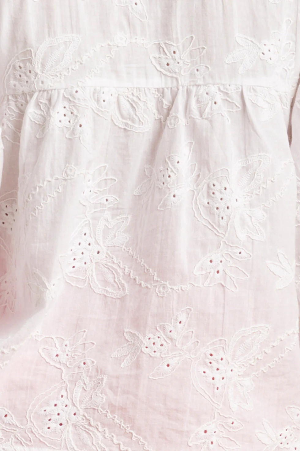 24112 Bloemen Geborduurde Top | White - Image 8