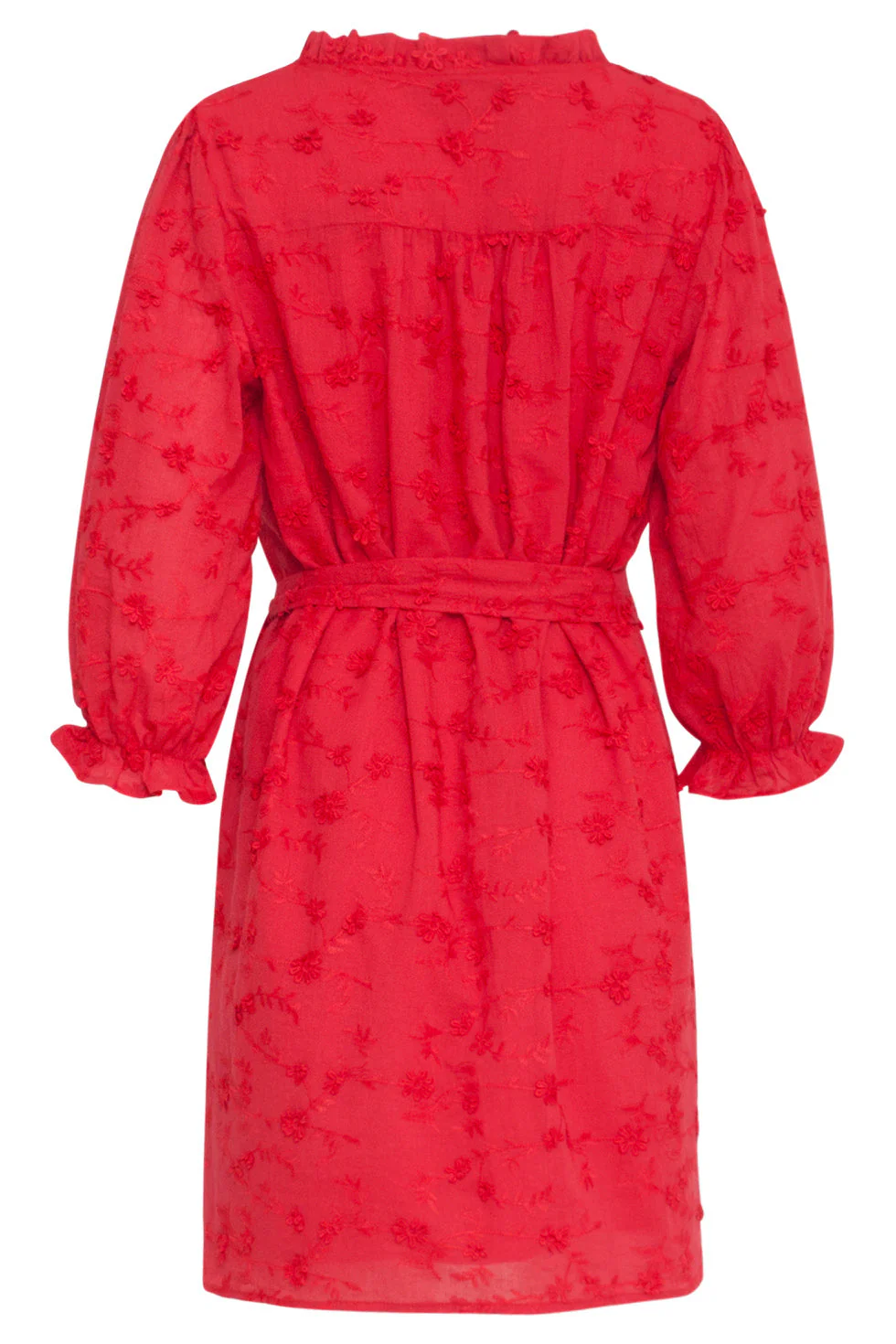 24115 Jurk Met 3d Bloemenpatroon | Red - Image 7
