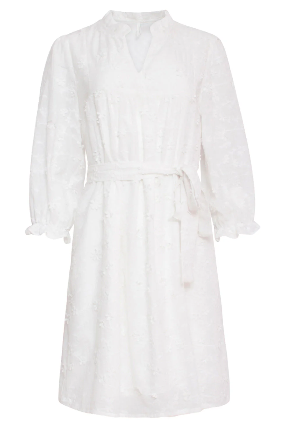 24115 Te Jurk Met 3d Bloemenpatroon | White - Image 2