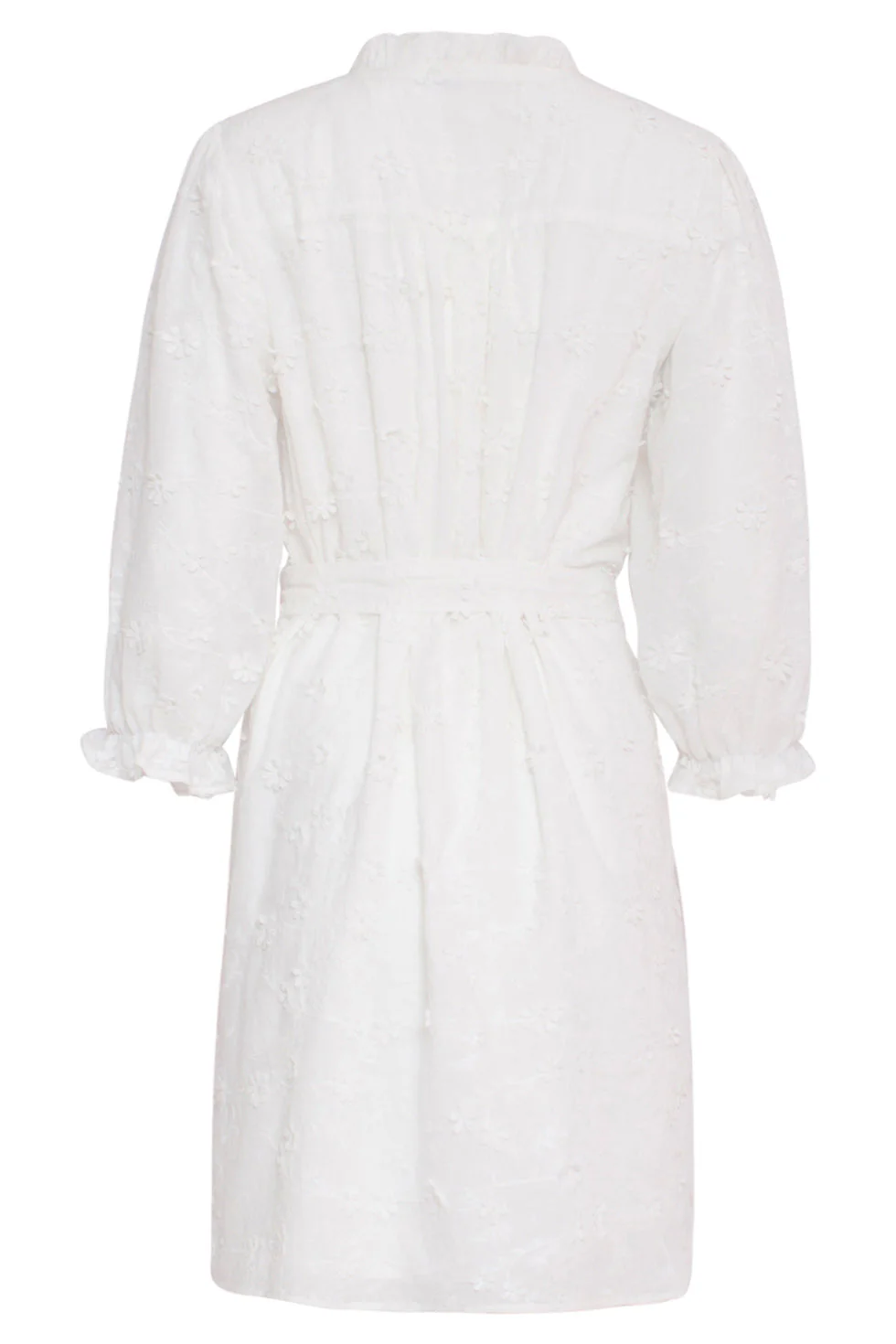24115 Te Jurk Met 3d Bloemenpatroon | White - Image 7