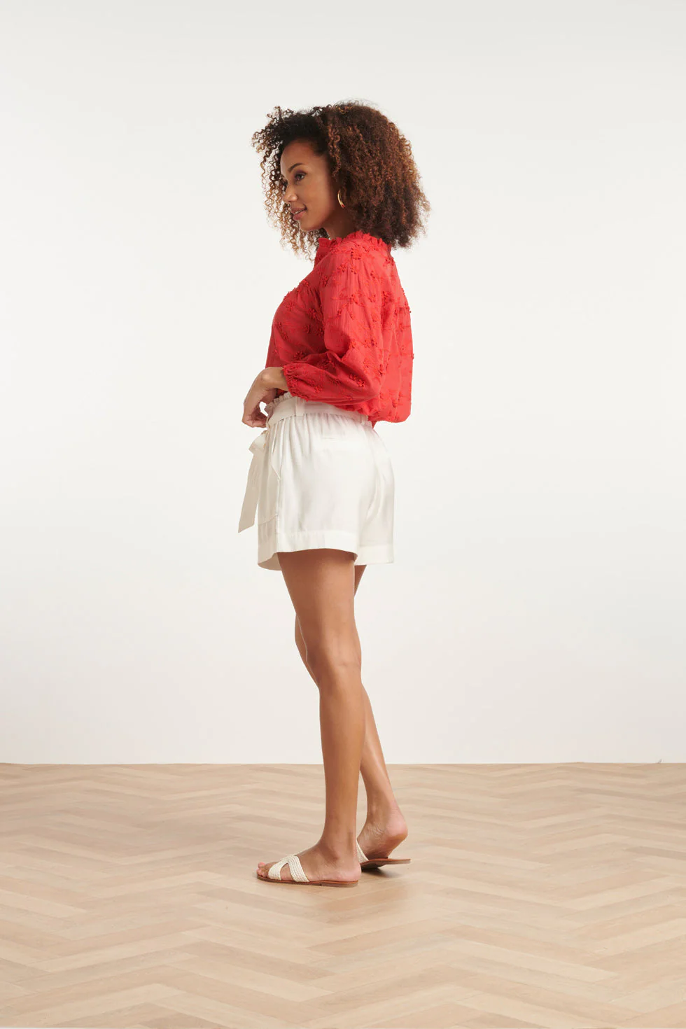 24116  Top Met 3d Bloemenpatroon | Red - Image 5