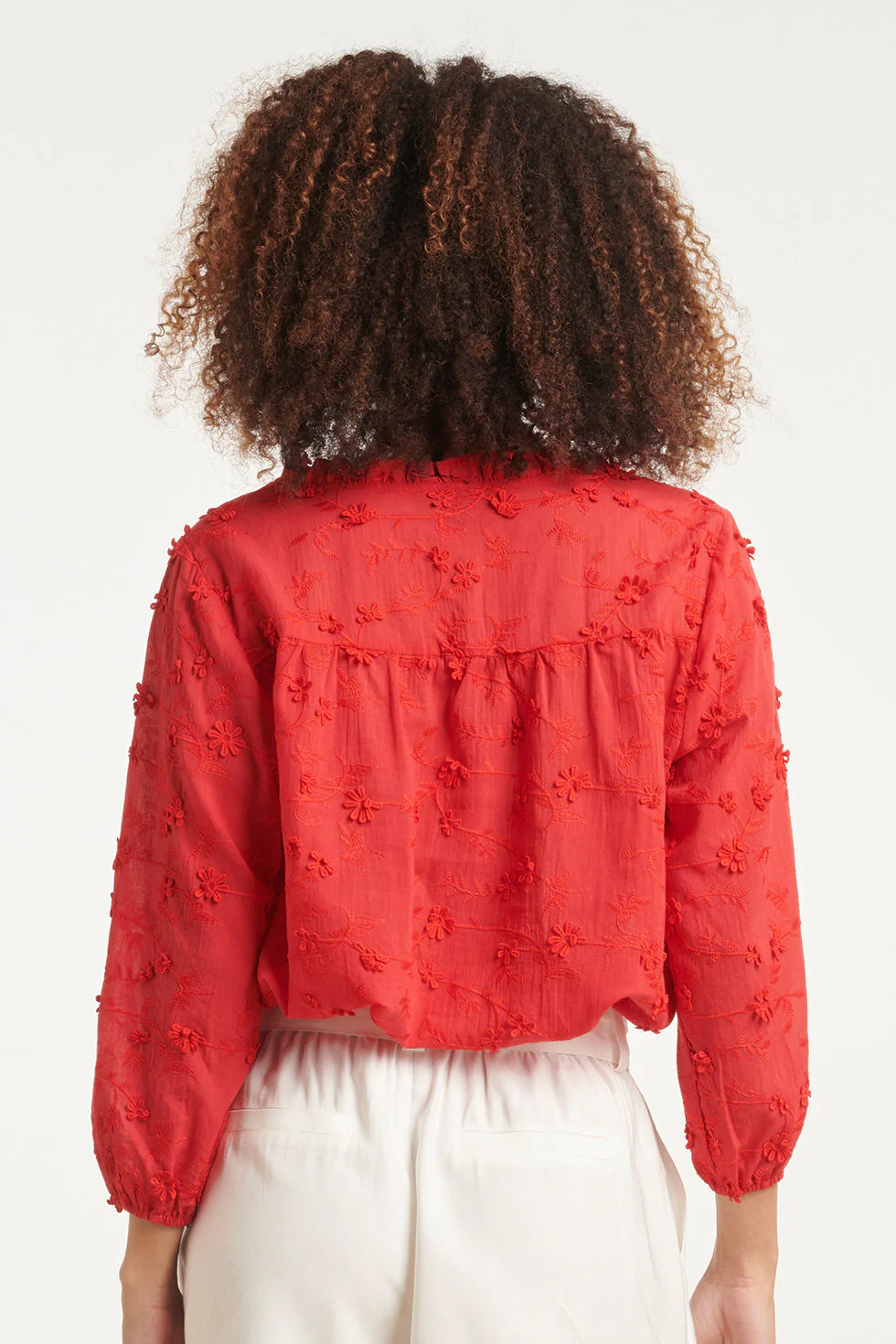 24116  Top Met 3d Bloemenpatroon | Red - Image 6