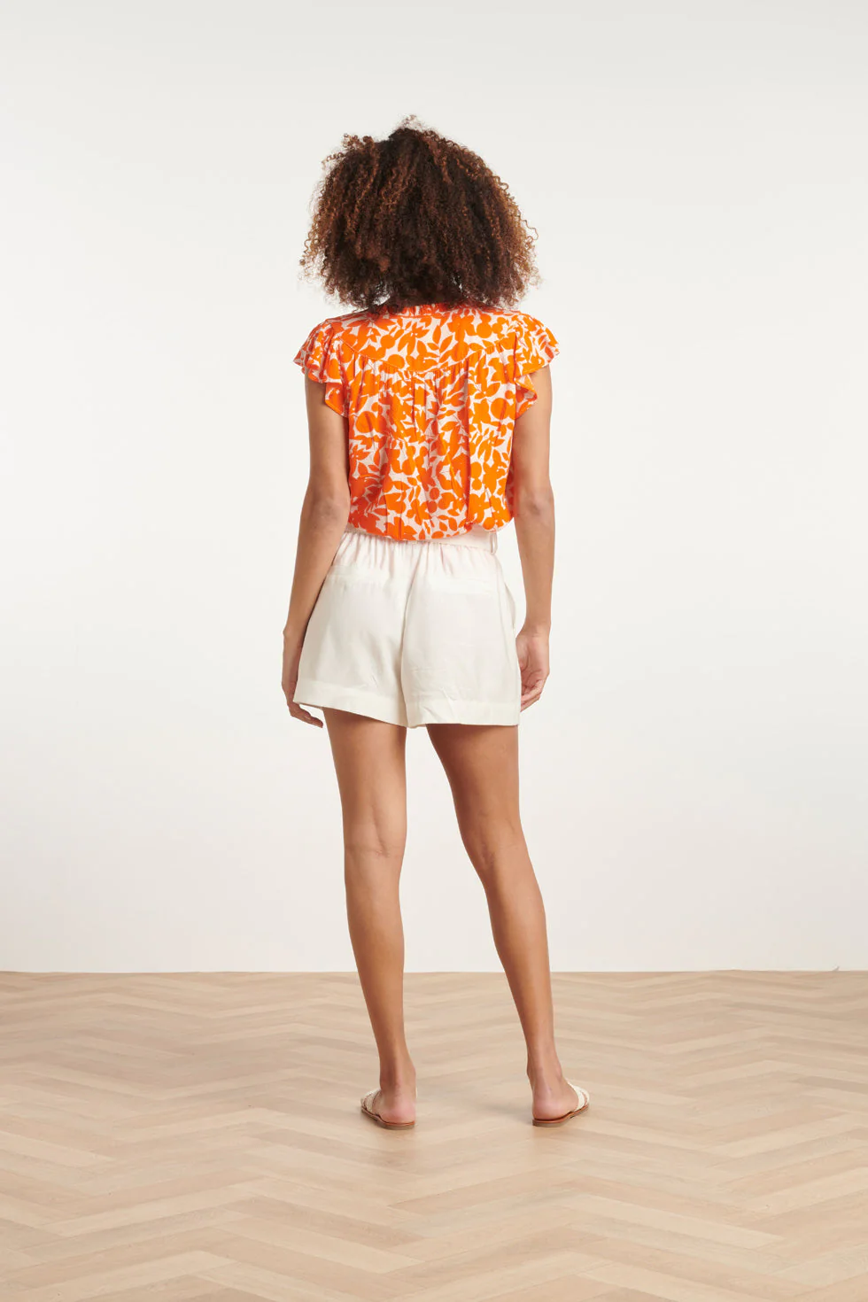 24118 Te Losse Shorts Van Zacht Twill | White - Image 6