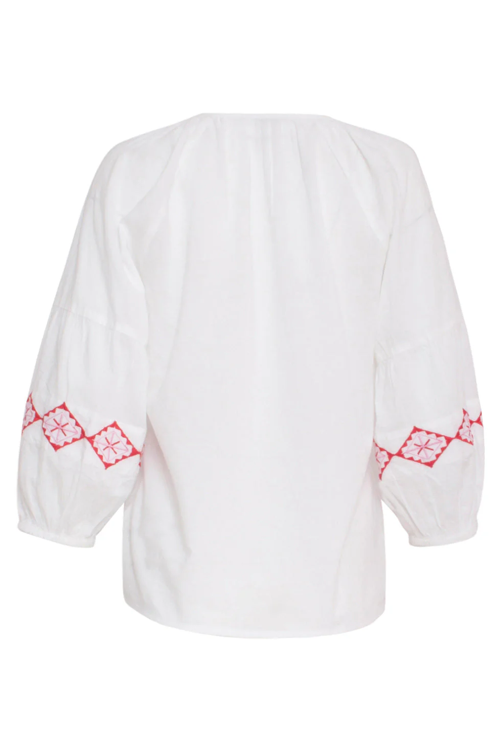 24123 Ademende Te Top Met Tribal Borduurwerk | White - Muticolour - Image 7