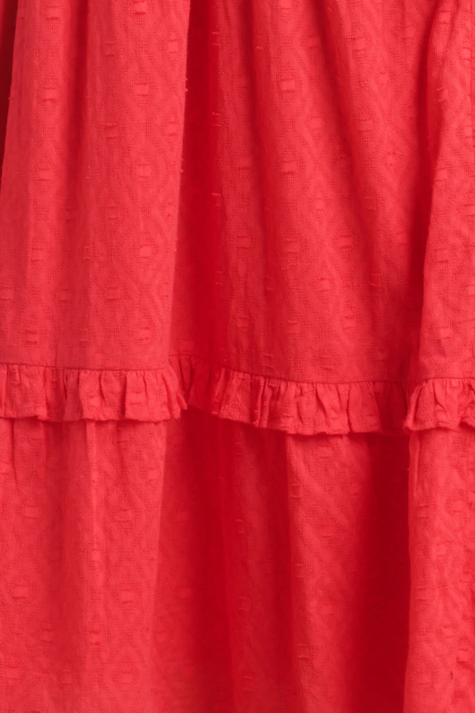 24132  Katoenen Dobby Maxi Jurk Met Spaghettibandjes | Red - Image 8