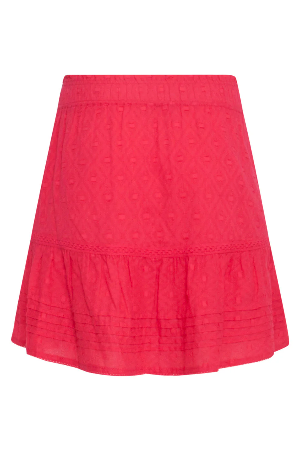 24133 Katoenen Dobby Rok Met Decoratieve Tapes | Red - Image 7